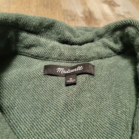 Madewell Ex-Boyfriend Shirt Flannel Seamed Edition Dark Palm Size Medium M - Picture 4 of 8